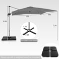 thumbnail image 2 of Costway Parasol Déporté de Patio 10 Pi, Parasol Suspendu d'Extérieur en Aluminium avec Rotation à 360°, Gris, 2 of 10