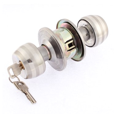 Unique Bargains Serrure de Porte de Chambre Salle de Bain Entrée Sécurité Levier Rond Bouton Poignée avec Clés