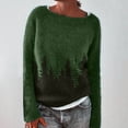 thumbnail image 2 of Tiweut Chandails Décontractés pour Femmes Doublés en Polaire Chandail d'Hiver Manches Longues Col Rond Longueur Moyenne Blouses Patchwork Vert,m, 2 of 5