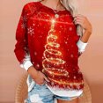 thumbnail image 1 of 2023 Sweat-Shirt de Noël pour Femmes en Solde Imprimé de Noël Col Rond Pull Blouse Ample Sans Capuche, 1 of 7