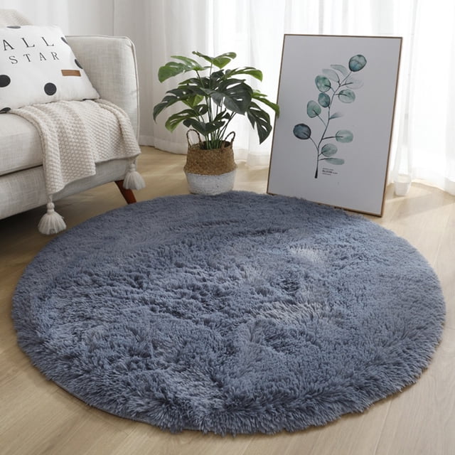 Luckyn Soft Shaggy Rug,Anti-Slip Fluffy Rugs Large Shaggy Rug Super Soft Mat Living Room Bedroom Carpet,Silver Gray
