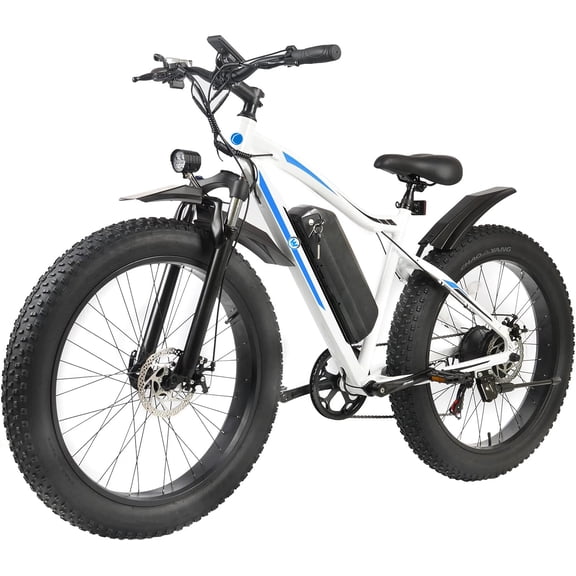 Wheelspeed Vélo Électrique à Pneus Surdimensionnés 26 Pouces X 4.0 Pouces pour Adultes, Moteur 500W Batterie 48V 696Wh Autonomie 85km Vélo Électrique 32km/h Vélo de Montagne, Shimano 7 Vitesses Neige Plage Vélo Électrique