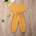 thumbnail image 2 of Sylvamorning Infant Baby Romper Solid Color Short Sleeve Elastic Waist Jumpsuit, 2 of 7