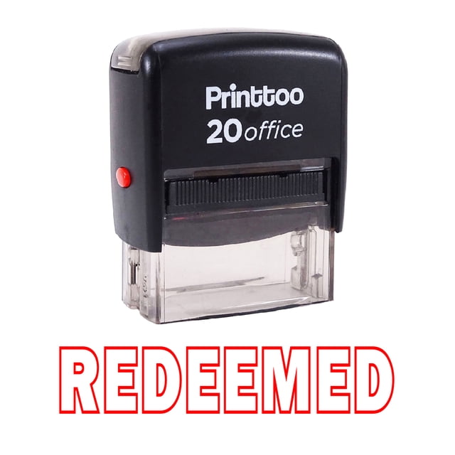 Printtoo Rubber Stamp Office Stationary Stamp REDEEMED Self Inking-Red