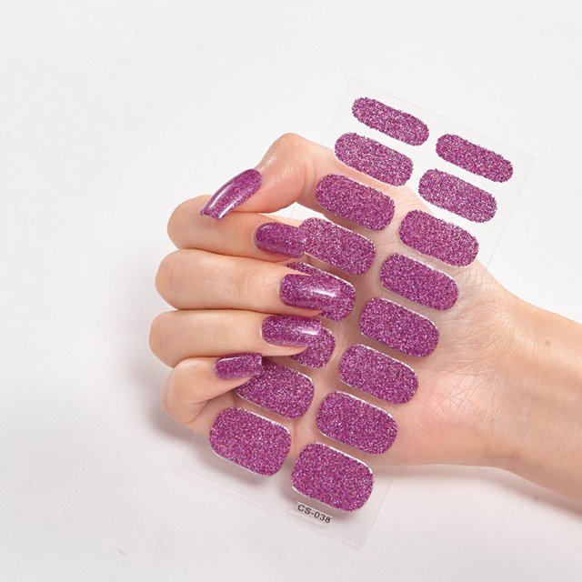 EGNMCR 16 Small Nail Art Stickers Solid Color Glossy Nail Stickers Nail Sticker