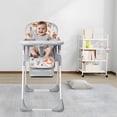 thumbnail image 2 of Baby High Chair, Foldable Highchair Dining Chair for Babies Toddlers, Adjustable Food Tray & Footrest, 3 Reclining Backrest, Adjustable Heights, Built-in Hidden Rear Wheels, 2 of 10
