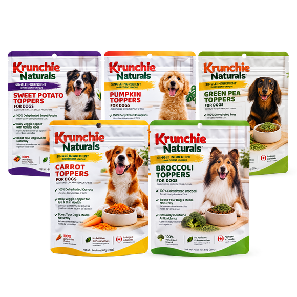 Dog Food Topper for Dogs – 5 Flavour Vegetable Variety Pack | Single Ingredient Dehydrated Vegetable Toppers | 100% Real Vegetables