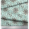 thumbnail image 2 of Soimoi Green Poly Georgette Fabric Floral Wreath Geometric Print Fabric by the Yard 52 Inch Wide, 2 of 5