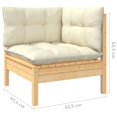 thumbnail image 3 of vidaXL 12 Piece Garden Lounge Set with Cream Cushions Solid Pinewood, 3 of 3