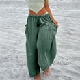 thumbnail image 2 of XZNGL Women Casual Pant Loose Comfy Drawstring Wide Leg Crop Trousers With Pockets, 2 of 8