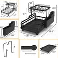 thumbnail image 2 of TEAFIRST Dish Drying Rack, 2 Tier Large Dish Rack and Drainboard for Kitchen Counter, 10.5'', Black, 2 of 8