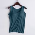 thumbnail image 2 of UPPADA Tank Tops with Built in Bra Padded Soft Solid Color Sleeveless Tops Workout Gym Shirt Comfy Basic Tank Tops,Tank Tops for Women 2025 Pack Navy,L, 2 of 3