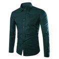 thumbnail image 1 of AherBiu Men Shirts Button down Long Sleeve Causal Regular Fitted Causal Loose Fall Winter Classic Solid Color Tee Tshirts, 1 of 2