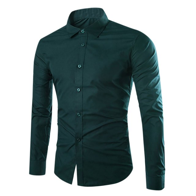 AherBiu Men Shirts Button down Long Sleeve Causal Regular Fitted Causal Loose Fall Winter Classic Solid Color Tee Tshirts