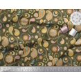 thumbnail image 3 of Soimoi Green Moss Georgette Fabric Mandala & Paisley Print Sewing Fabric Yard 44 Inch Wide, 3 of 4