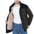 thumbnail image 4 of Men's Winter Jacket Jacket Plaid Plus Velvet Plus Size Winter Windproof And Warm Hooded Pure Cotton, 4 of 9