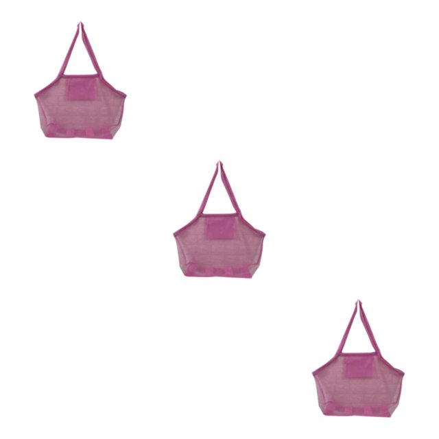 maskred Versatile Beach Toys Bag Durable Mesh Tote for Poolside Adventures Pink Extra Large 3Set