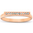 thumbnail image 1 of 1/10Ct Bar Diamond Ring 10K Rose Gold Women's Stackable Wedding Band, 1 of 4