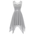 thumbnail image 1 of Aboser Robes en Dentelle pour Invitées de Mariage pour Femmes Robe de Mère de Mariée pour Mariage Sans Manches Asymétrique Formelle Robes de Soirée Superposées Robe de Fête de Bal, 1 of 4