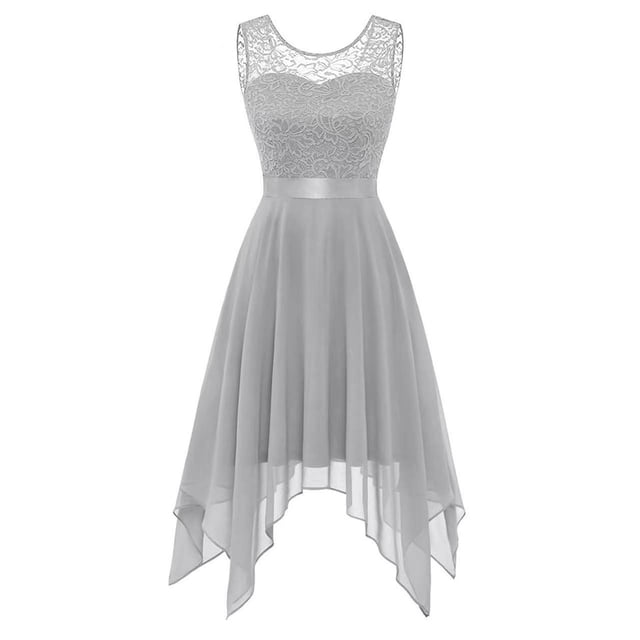 Aboser Robes en Dentelle pour Invitées de Mariage pour Femmes Robe de Mère de Mariée pour Mariage Sans Manches Asymétrique Formelle Robes de Soirée Superposées Robe de Fête de Bal