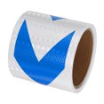 thumbnail image 1 of Unique Bargains Reflective Tape, 4' x 16 FT Arrow Waterproof Adhesive Safety Tape, White Blue, 1 of 6
