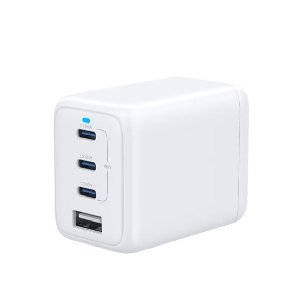onn 72W 4in1 USB-C/USB-A Wall Charger, Fast Charging, USB-IF Certified, Foldable Plug, White - Compatible with iPhone, iPad, Samsung Galaxy, Note, Pixel