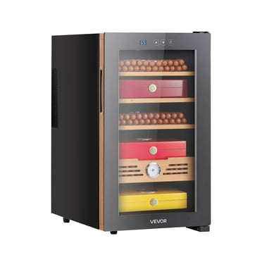 VEVOR Electric Humidor, 48L, 350 Counts Electric Cigar Humidor Cabinet with Cooling Temperature Control, Spanish Cedar Wood Shelves & Drawers, Mechanical Hygrometer, 4 Layers, Cooler for Household