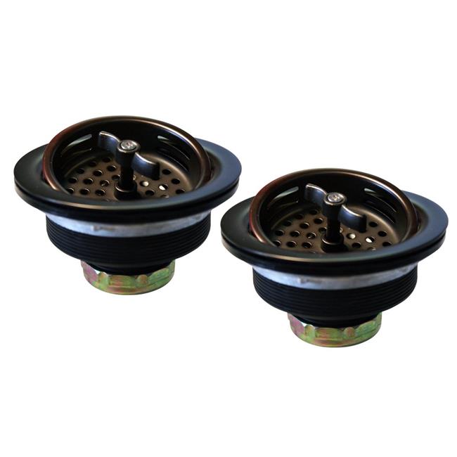 Westbrass D2135-12 Two Wing Nut Style Large Kitchen Basket Strainer in Oil Rubbed Bronze