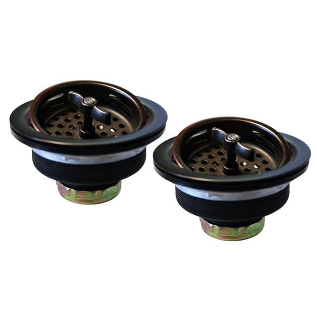 Westbrass D2135-12 Two Wing Nut Style Large Kitchen Basket Strainer in Oil Rubbed Bronze