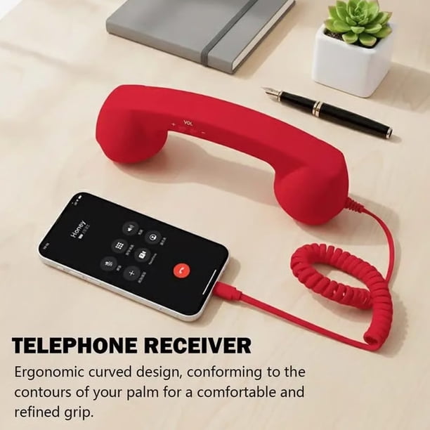 Type-C Retro Telephone Style Landline Handle Receiver, Bluetooth