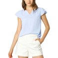 thumbnail image 1 of INSPIRE CHIC Blouse Haut pour Femme à Col en V, de Travail Décontracté, à Manches Courtes, 1 of 4