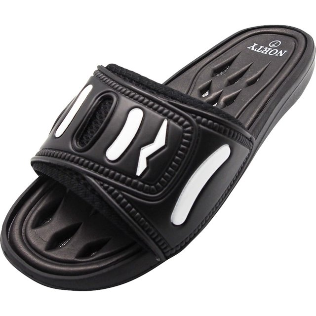 NORTY - Mens Drainage Slide Sandals - Quick Drying Shoe for Beach, Pool, Shower