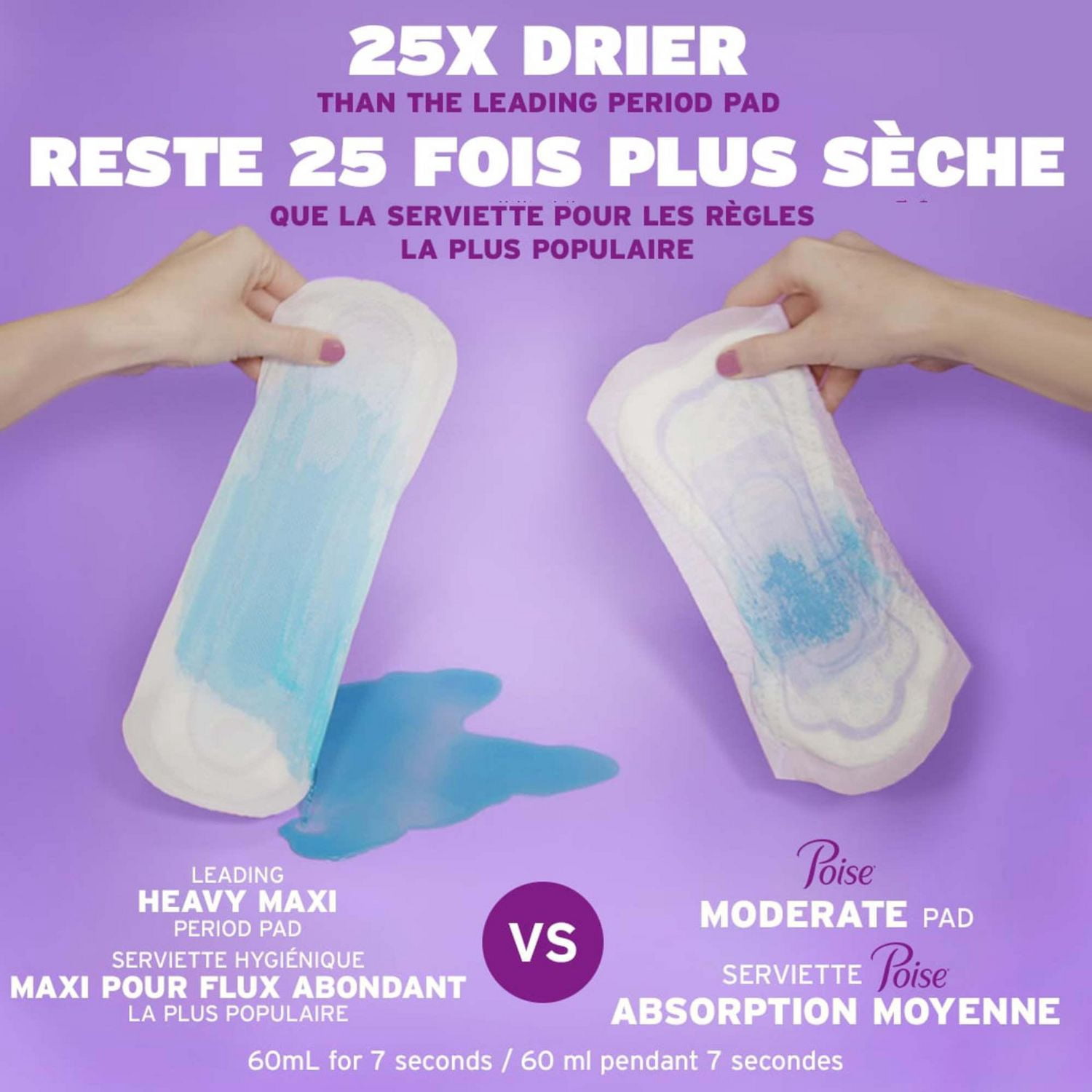 Serviettes d’incontinence Poise pour femmes, degré d’absorption 3, absorption lèger