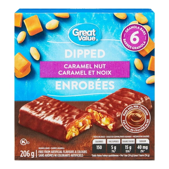 Great Value Caramel Nut Dipped Granola Bars