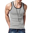 thumbnail image 5 of Men's Slim Casual Sports Summer Matching Color Undershirt Vest, 5 of 5