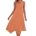 thumbnail image 1 of Ovzne Robes pour Femmes Robe d'Été Robes Sans Manches Col Rond Cordon Décontracté Volanté Robe Trapèze Mini Robe d'Été Liquidation, 1 of 7