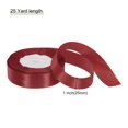 thumbnail image 2 of Unique Bargains 1 Inch 25 Yard Wide Satin Ribbon with Gold Edges Grosgrain Fabric Ribbon for Gift Wrapping, Burgundy Red, 2 of 7