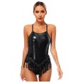 thumbnail image 2 of Aislor Justaucorps de Danse Latine à Franges à Sequins pour Femmes, Justaucorps, Robe de Performance Tango Salsa Noir TG, 2 of 7