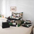 thumbnail image 4 of Ensemble de Literie 7 Pcs Moose Lodge Simple, Aventure Rustique de Ferme Bateau Achigan Poisson Sac de Lit pour Enfants, Ensemble de Couette Patchwork Rétro Carreaux Rayures Brun Gris Noir avec Draps, Housses d'Oreiller, 4 of 5