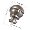 thumbnail image 2 of Unique Bargains Curtain Rod Finials Plastic End,Fit For 14mm Diameter (Max.) Rod，Total Size 54mm x 36mm Brown 6pcs, 2 of 4
