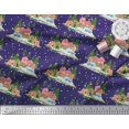 thumbnail image 2 of Soimoi Silk Fabric House,Snowfall & Tree Nature Print Fabric by Yard 42 Inch Wide, 2 of 3