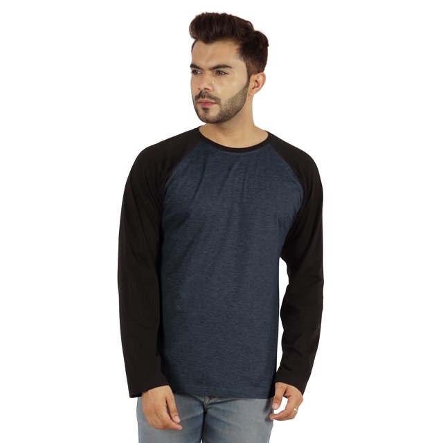 Inkmeso Men's Regular Fit Round Neck Shirt Solid Raglan Long Sleeve T-Shirts