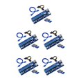 thumbnail image 1 of Transemion 2021 PCI-E Riser 6-pin with LED Lights Crypto Mining Card 1x TO 16x PCI-E RISER Blue 1M 5Set, 1 of 6