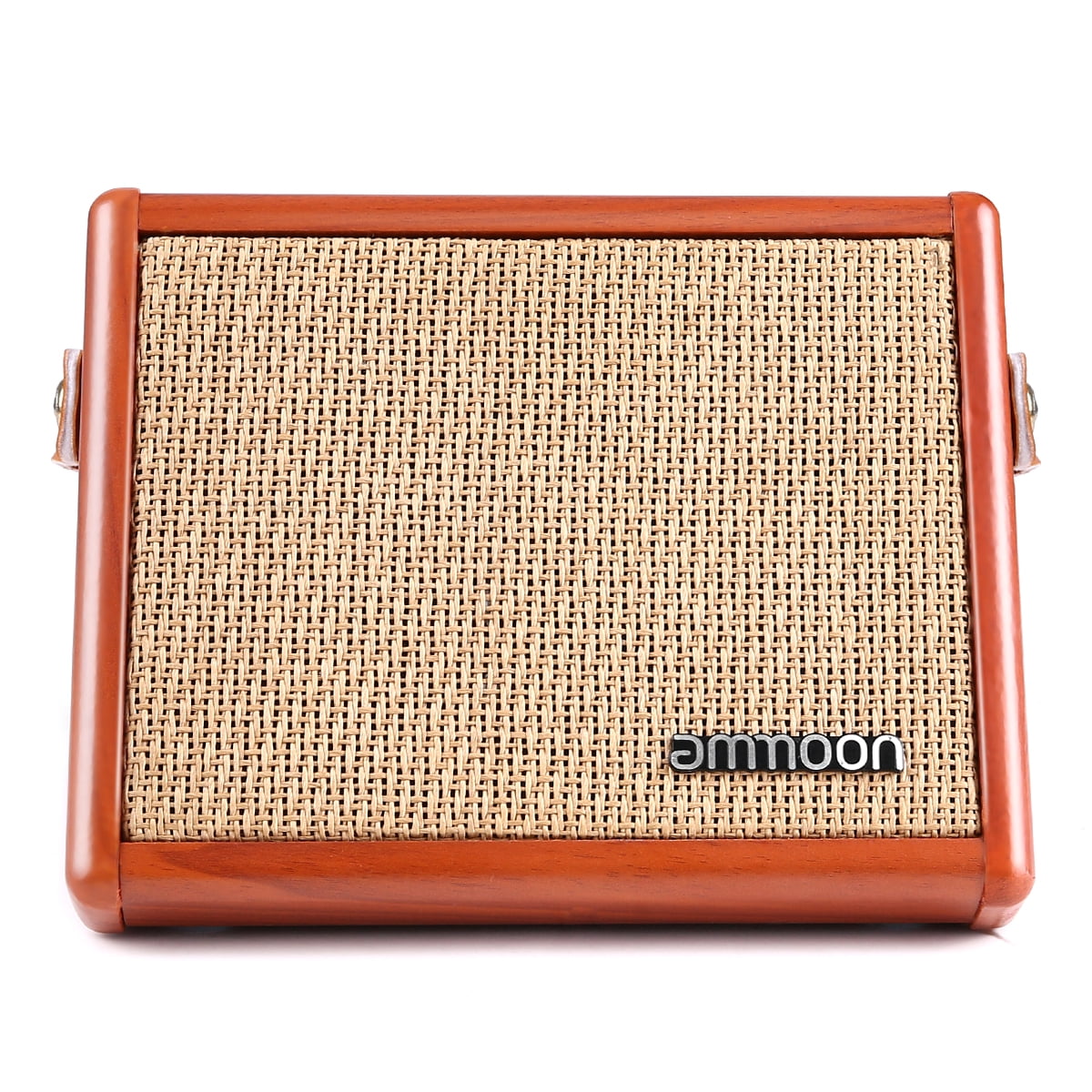 ammoon AC-15 15W Portable Acoustic Guitar Amplifier Amp BT Speaker with Microphone Input Supports Volume Bass Treble Control Reverb Effect Built-in Rechargeable Battery
