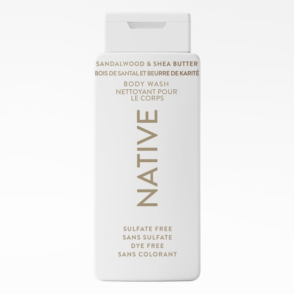Native Natural Body Wash, Sandalwood & Shea Butter, Sulfate Free, Paraben Free