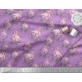 thumbnail image 2 of Soimoi Purple Poly Georgette Fabric Grass & Flamingo Bird Print Fabric by Yard 52 Inch Wide, 2 of 3