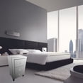 thumbnail image 1 of Kayla Mirrored Nightstand, Mirrored Nightstand, Bedroom Nightstand, MDF Nightstand, Mirrored Bedside Table, Silver Nightstand, Three Drawer Nightstand with Clear Knobs, 1 of 3