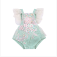 thumbnail image 1 of FOCUSNORM Barboteuse pour Bébés Filles, Bleu Clair Sans Manches Col Carré une-Pièce, 1 of 6