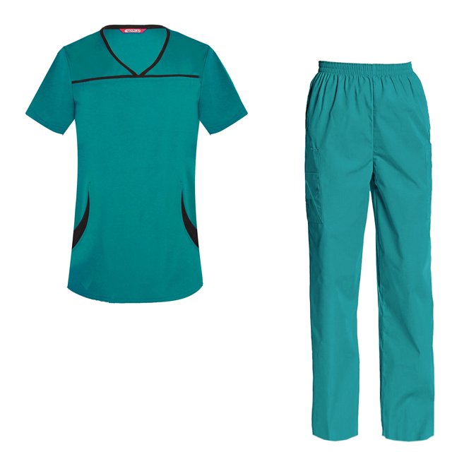 Women's Scrubs Set Scrub Top and Pants Scrubs Set