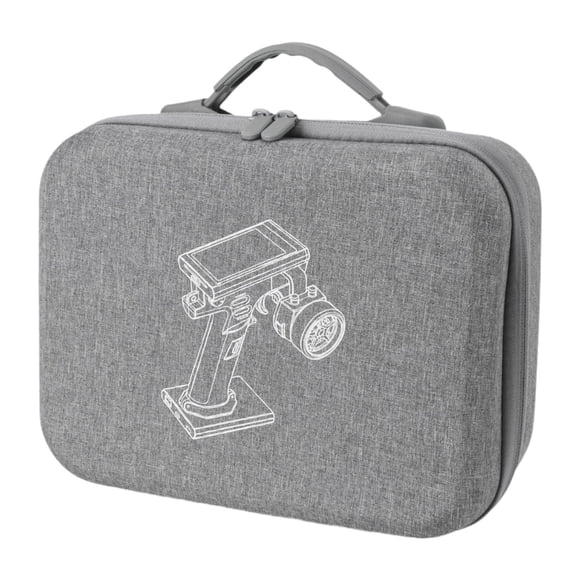 Bunblic RC Transmitter Carrying Bag Protector Smooth Zipper Sturdy Dustproof with Handle Long Trips Remote Controller Storage Case gray